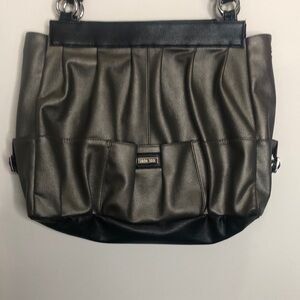 Miche grey metallic prima faux leather shoulder bag​